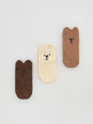 Reserved - Skarpetki z bawełną 3 pack - złamana biel