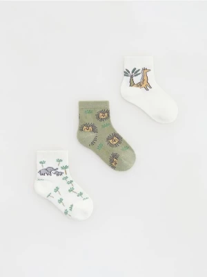 Reserved - Skarpetki z bawełną 3 pack - złamana biel