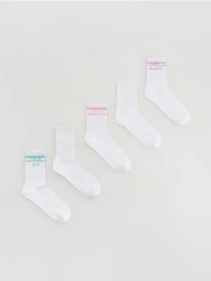 Reserved - Skarpetki z bawełną 5 pack - biały