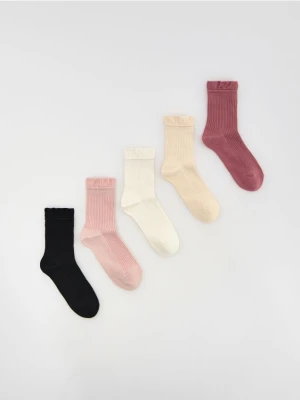 Reserved - Skarpetki z bawełną 5 pack - różowy