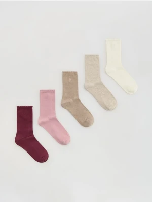 Reserved - Skarpetki z bawełną 5 pack - złamana biel