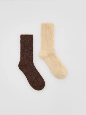 Reserved - Skarpetki z domieszką wełny 2 pack - brązowy