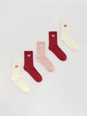 Reserved - Skarpetki z haftem 5-pak - wielobarwny