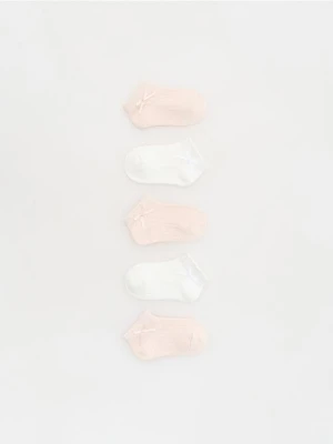 Reserved - Skarpetki z kokardką 5 pack - złamana biel