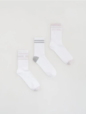 Reserved - Skarpetki z metalizowaną nitką 3 pack - biały