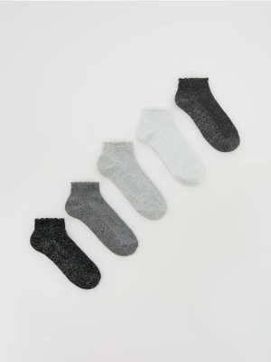 Reserved - Skarpetki z metalizowaną nitką 5 pack - złamana biel