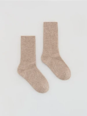 Reserved - Skarpetki z wełną i domieszką kaszmiru - kremowy