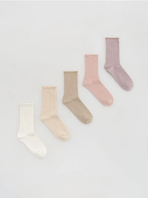 Reserved - Skarpetki z wiskozą 5 pack - beżowy