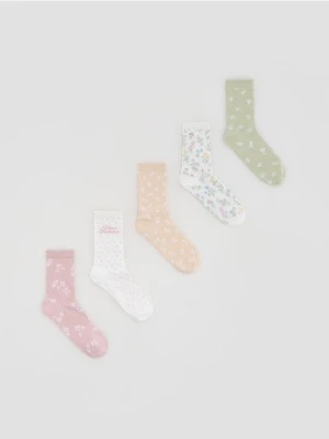 Reserved - Skarpetki z włóknem bambusowym 5 pack - pastelowy róż