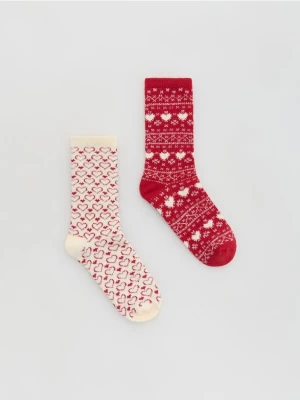 Reserved - Skarpetki ze świątecznym motywem 2 pack - czerwony