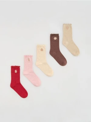 Reserved - Skarpetki ze świątecznym motywem 5 pack - czerwony