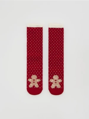 Reserved - Skarpetki ze świątecznym motywem - czerwony