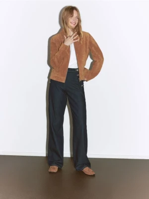 Reserved - Skórzana kurtka - bursztynowy