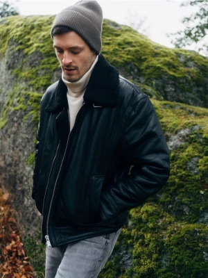 Reserved - Skórzana kurtka - czarny