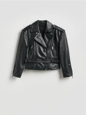 Reserved - Skórzana kurtka ramoneska - czarny