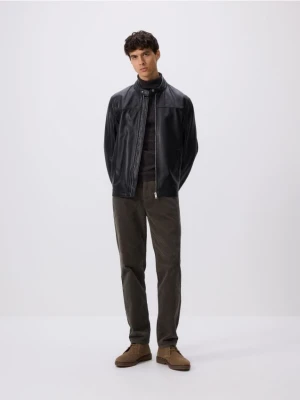 Zdjęcie produktu Reserved - Skórzana kurtka ze stójką - czarny