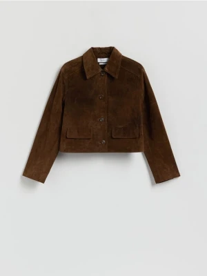 Reserved - Skórzana marynarka - brązowy