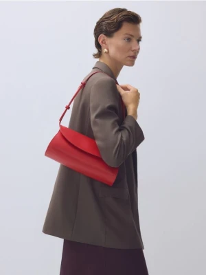 Reserved - Skórzana torebka baguette - czerwony