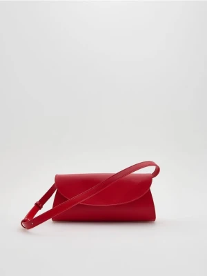 Reserved - Skórzana torebka baguette - czerwony