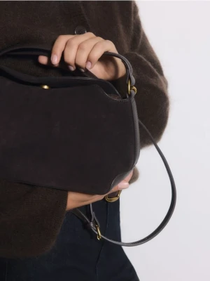 Reserved - Skórzana torebka - ciemnobrązowy