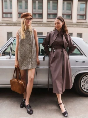 Reserved - Skórzana torebka na ramię - brązowy