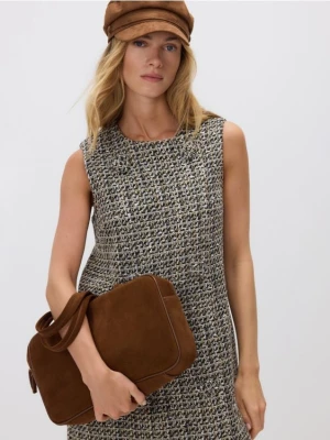 Reserved - Skórzana torebka na ramię - brązowy