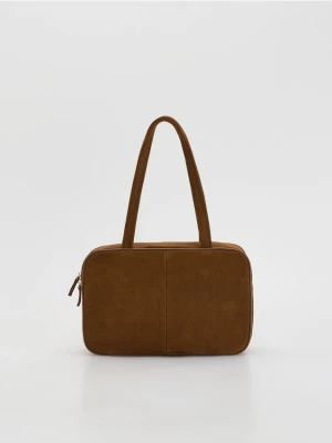 Reserved - Skórzana torebka na ramię - brązowy