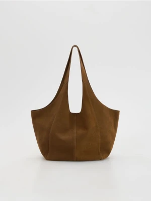 Reserved - Skórzana torebka typu hobo - brązowy