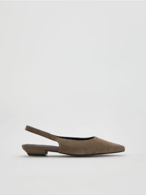 Reserved - Skórzane baleriny - beżowy