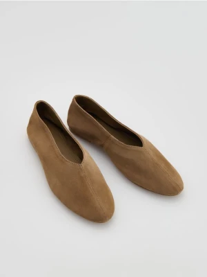 Reserved - Skórzane baleriny - beżowy