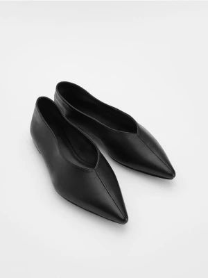 Reserved - Skórzane baleriny - czarny
