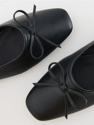 Reserved - Skórzane baleriny - czarny