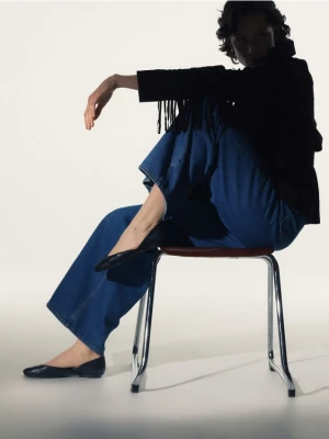 Reserved - Skórzane baleriny - czarny