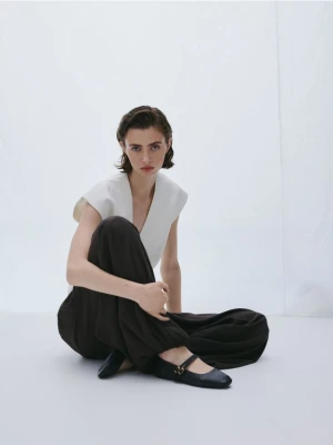 Reserved - Skórzane baleriny - czarny