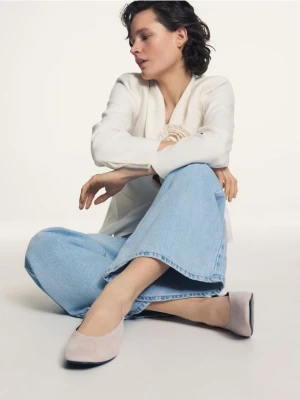 Reserved - Skórzane baleriny - różowy