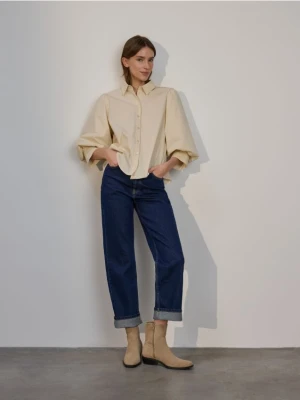 Reserved - Skórzane botki - beżowy