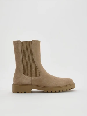 Zdjęcie produktu Reserved - Skórzane botki - beżowy