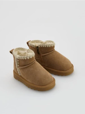 Zdjęcie produktu Reserved - Skórzane botki - brązowy