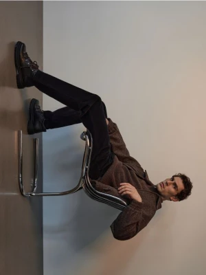 Reserved - Skórzane botki - ciemnobrązowy