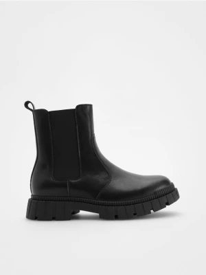 Reserved - Skórzane botki - czarny