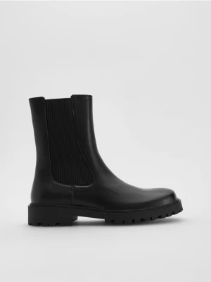 Reserved - Skórzane botki - czarny