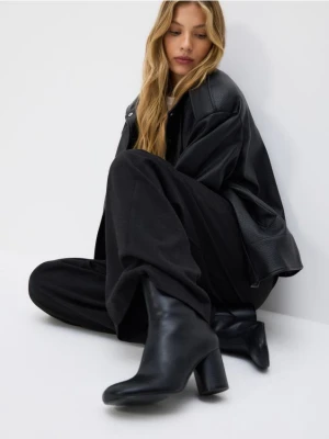 Reserved - Skórzane botki - czarny