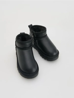 Reserved - Skórzane botki za kostkę - czarny