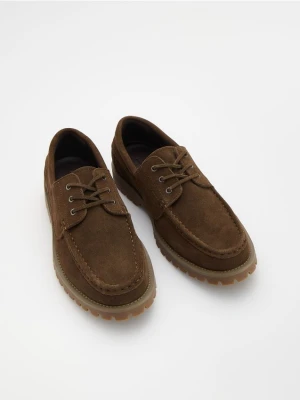 Reserved - Skórzane loafersy - brązowy