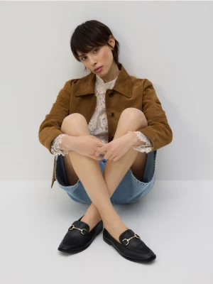 Reserved - Skórzane loafersy - czarny