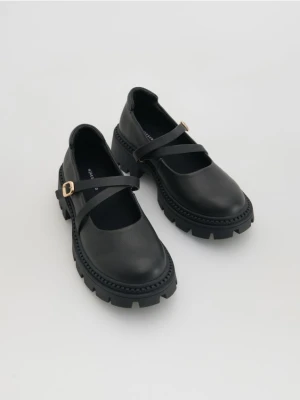 Reserved - Skórzane loafersy - czarny