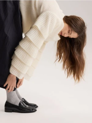 Reserved - Skórzane loafersy - czarny