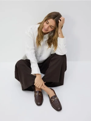 Reserved - Skórzane loafersy - mahoniowy