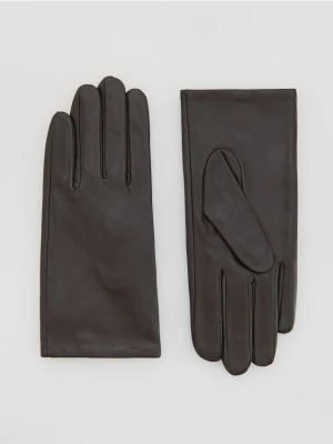 Reserved - Skórzane rękawiczki - ciemnobrązowy