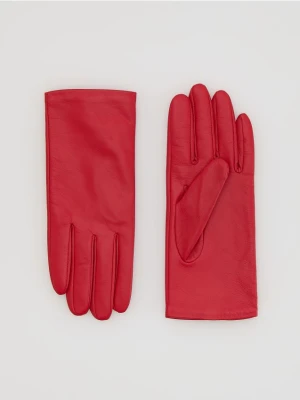 Reserved - Skórzane rękawiczki - czerwony